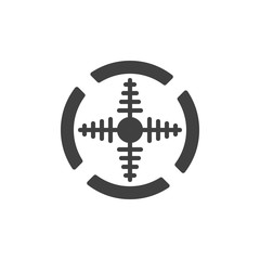 Fototapeta premium Military target vector icon. filled flat sign for mobile concept and web design. Circle target aim glyph icon. Symbol, logo illustration. Vector graphics