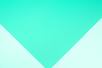 Background in trendy mint color. Fashionable mint paper. Top view. Minimal concept. Green and...