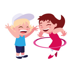 Boy and girl cartoon vector design