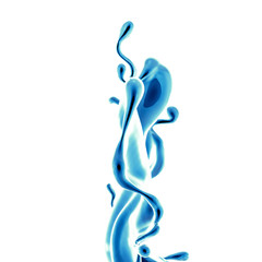 Splash fluid. 3d illustration, 3d rendering.