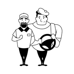 Isolated drivers persons vector design