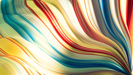 Elegant colored background with lines. 3d illustration, 3d rendering.