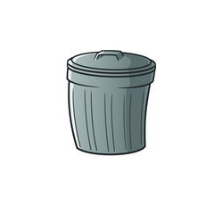 trash can logo mascot vector art illustration