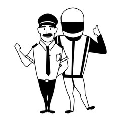 Isolated drivers persons vector design