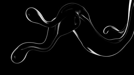 Splash fluid. 3d illustration, 3d rendering.