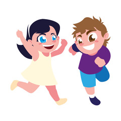 Boy and girl cartoon vector design