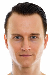 Obraz premium Studio shot of face of young handsome man shirtless