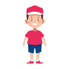 cartoon little boy icon, flat design