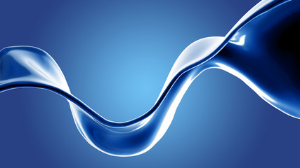 Splash fluid. 3d illustration, 3d rendering.