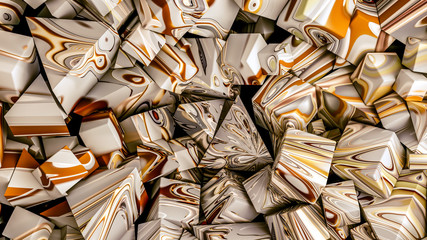 Bright background with a volumetric pattern and print. 3d illustration, 3d rendering.