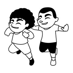 Isolated boys cartoons vector design