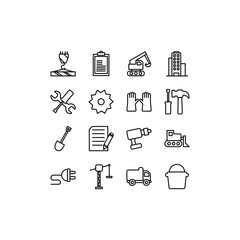 Isolated construction icon set line vector design