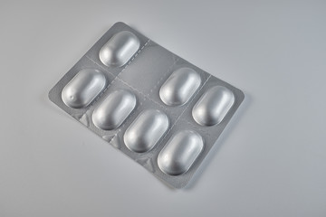 pills on white background
