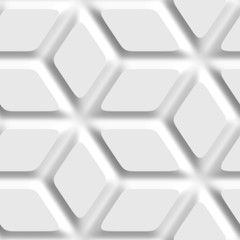 Geometric decorative 3D white background. Seamless pattern. Rendering illustration.