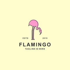 Flamingo logo with flat design