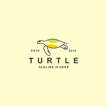 Turtle Logo With Flat Design