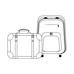 travel suitcase and backpack icon