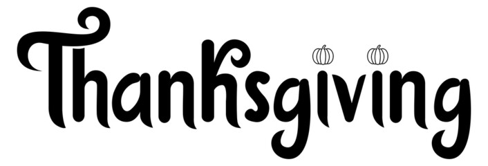 Thanksgiving, Calligraphic Design, Vector lettering, Holidays, Pumpkin