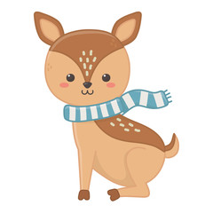 cute deer with scarf animal autumn