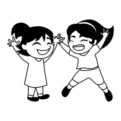 Isolated girls cartoons vector design