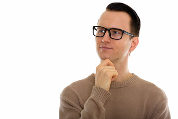 Portrait of young handsome man wearing eyeglasses