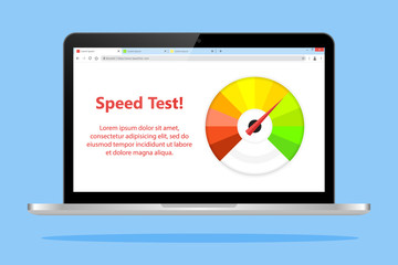 Internet Speed Test on Laptop  Illustration Vector
