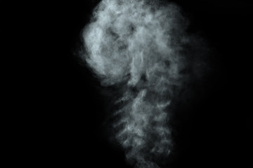 Abstract  powder or smoke isolated on black background