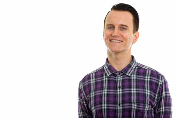 Fototapeta premium Studio shot of young handsome hipster man