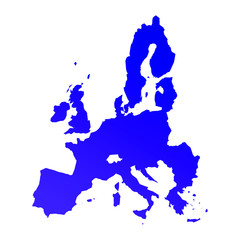 European Union colorful vector map silhouette