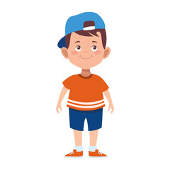 cute little boy icon, flat design