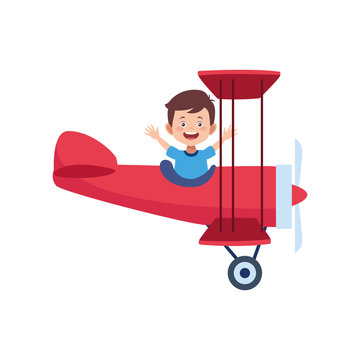 happy Man Flying an Airplane icon