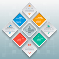 Abstract 3D Paper Infographics. Business template .Vector illustration