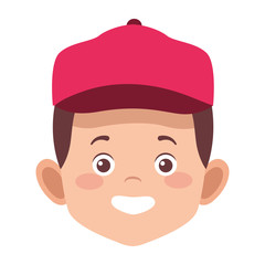 Obraz na płótnie Canvas cartoon happy boy with a cap icon