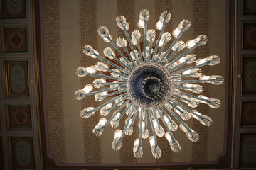 Obraz premium Crystal chandelier close-up. Clean background