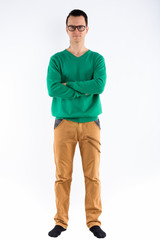 Fototapeta premium Portrait of young handsome man wearing eyeglasses