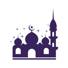 Moslem mosque icon vector Illustration design template logo