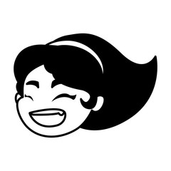 Isolated girl cartoon head vector design