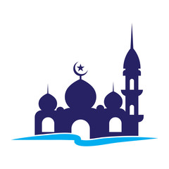 Moslem mosque icon vector Illustration design template logo