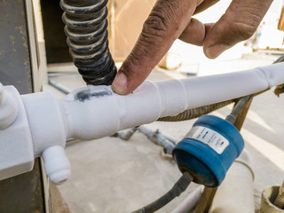 ice formation the AC compressor pipe is connected into a heavy ac unit and it's fully covered by...