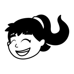 Isolated girl cartoon head vector design