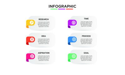 vector step Infographic stack chart design with icons and 6 options or steps. for business concept. Can be used for presentations banner, workflow layout, process diagram, flow chart