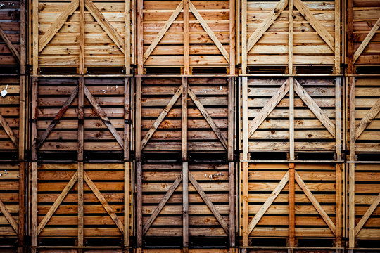 Arrière plan graphique Caisses en bois entrepôt de stockage