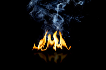 Fire flames and Smoke