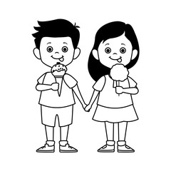 Obraz na płótnie Canvas cartoon happy girl and boy, flat design