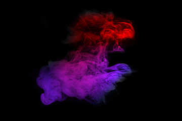 Abstract smoke isolated on black background,Rainbow powder