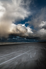 Stormy day by Baltic sea next to Liepaja, Latvia.