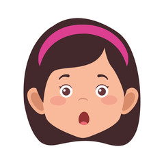 cartoon surprised girl icon