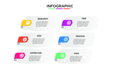 vector step Infographic stack chart design with icons and 6 options or steps. for business concept. Can be used for presentations banner, workflow layout, process diagram, flow chart