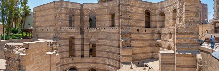 Panoramic view of Babylon Fortress in Cairo, Egypt