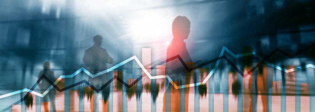 Orange trading charts. Stock exchange concept. Financial Abstract